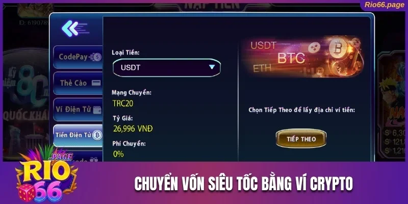 Hướng Dẫn Cách Nạp Tiền Rio66 Thành Công Trong 2 Phút 2 Chuyển vốn siêu tốc bằng ví crypto